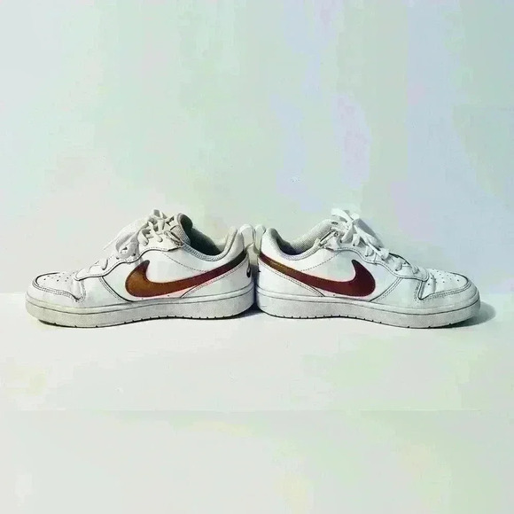 Nike | Court Borough Low 2, White with Copper/Vivid Purple, Unisex Big Kids 5Y - Picture 2 of 10